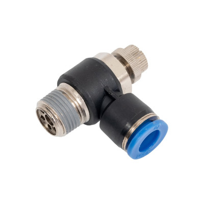 Фитинг-дроссель (пневмодроссель) угловой с наружной резьбой M3/8" SHPI SC 10-03