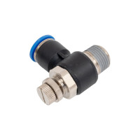 Фитинг-дроссель (пневмодроссель) угловой с наружной резьбой M3/8" SHPI SC 10-03