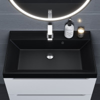 Кварцевая раковина для ванной комнаты uperwood Classic Quartz 70 см, черная матовая, космос 291030017