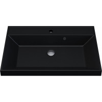 Кварцевая раковина для ванной комнаты uperwood Classic Quartz 70 см, черная матовая, космос 291030017