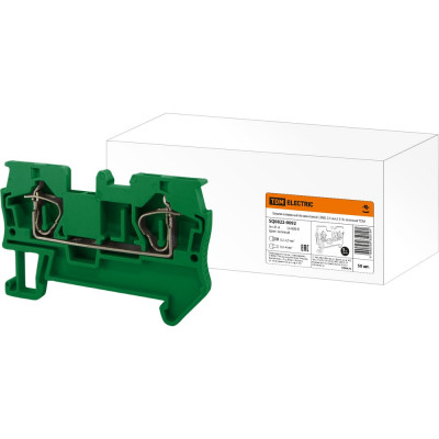 Безвинтовой клеммный зажим TDM ELECTRIC (ЗКБ) 2,5 кв. мм, 31А, зеленый SQ0822-0092