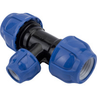 Компрессионный переxодной тройник TEBO ПНД  32x20x32 T-ПНД.Тр.0.32-20-32.CN