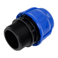 Компрессионная муфта TEBO ПНД нар. резьба 32x1.1/4" T-ПНД.М.5.32-114.CN