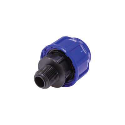 Муфта TEBO ПНД компрессионная нар. резьба 63x2.1/2" T-ПНД.М.5.63-212.CN