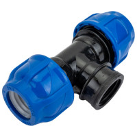 Компрессионный тройник TEBO ПНД вн. резьба 25x3/4" T-ПНД.Тр.4.25-34.CN