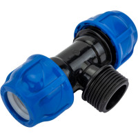 Компрессионный  тройник TEBO ПНД  нар. резьба 25x1" x 25 T-ПНД.Тр.5.25-1.CN