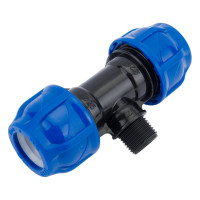 Компрессионный тройник TEBO ПНД нар. резьба 25x1/2" T-ПНД.Тр.5.25-12.CN