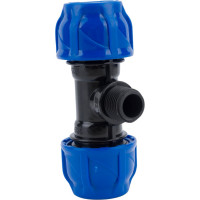 Компрессионный тройник TEBO ПНД нар. резьба 25x1/2" T-ПНД.Тр.5.25-12.CN