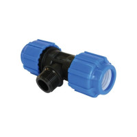 Тройник компрессионный TEBO ПНД нар. резьба 20x3/4" T-ПНД.Тр.5.20-34.CN