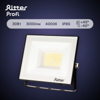 Светодиодный прожектор RITTER серия PROFI 230В 30 Вт 4000К 3000Лм IP65 черный 53416 1
