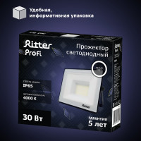 Светодиодный прожектор RITTER серия PROFI 230В 30 Вт 4000К 3000Лм IP65 черный 53416 1