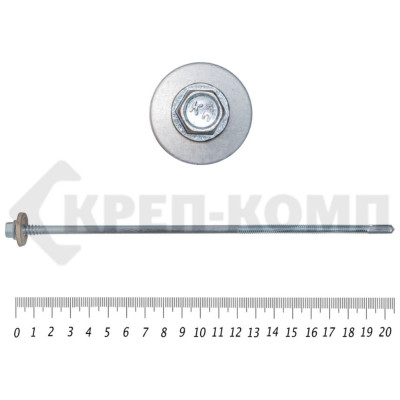 Саморез для сендвич-панелей КРЕП-КОМП KENNER, удлинённое сверло 15 мм, 6,3/5,5x205 Kn, 50 шт. ссп205мф