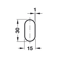 Гардеробная штанга Hafele никель, 30x15x1 мм, 2500 мм 801.14.702