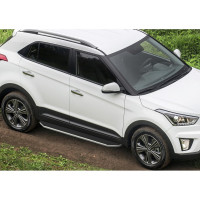 Пороги "Premium" Rival для Hyundai Creta 2016-2020 2020-н.в., 173 см, 2 шт., алюминий, A173ALP.2310.1