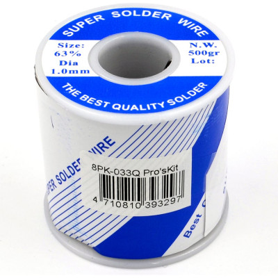 Припой Sn63/Pb37 (флюс RA) 1,0mm 0,5кг Pro'sKit 8PK-033Q С00040371