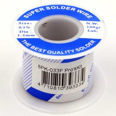 Припой Pro'sKit 1,2мм 0,1кг Sn63/Pb37 (флюс RA) 8PK-033F С00040365