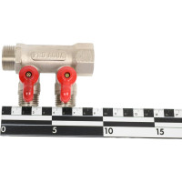Коллектор с отсекающими кранами (плоскость) PRO AQUA 3/4, 2 х 1/2 V100.02-m20-f20