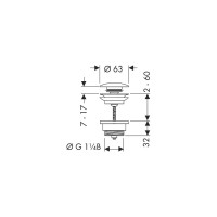 Сливной набор для раковины HANSGROHE 50100000 Push-open 00000008525