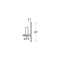 Ответная часть петли Rusconnect DMX 81x30x11x10 mm, 1 шт. 8301