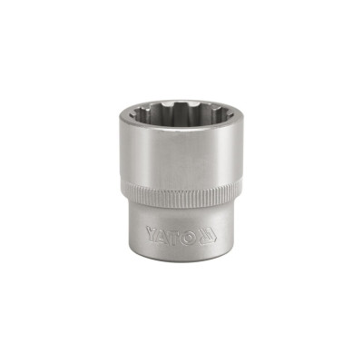 Головка торцевая короткая SPLINE (12 мм; CrV; 1/2DR) YATO YT-1464