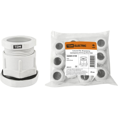 Сальник TDM ELECTRIC PGL48 диаметр проводника 39-43мм, IP54 SQ0805-0108