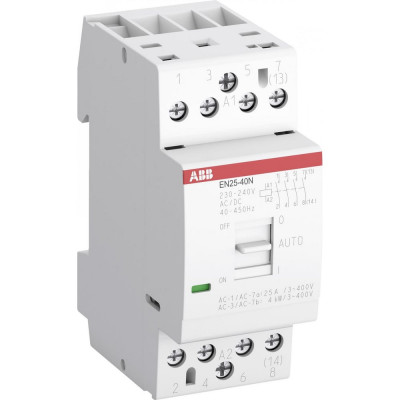 Контактор ABB EN25-40N-06, модульный, с ручным управлением, 25А, АС-1, 4НО 1SAE232111R0640