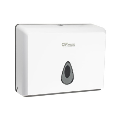 Диспенсер для бумажного полотенца GFmark Z сложения, на две пачки, с ключом, из АБС пластика, цвет БЕЛЫЙ. 904