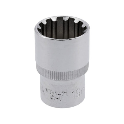 Головка торцевая короткая SPLINE (19 мм; 1/2"; CrV) YATO YT-1471