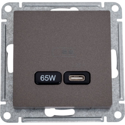 Розетка Systeme Electric Atlasdesign usb тип-c 65w высокоскор.заряд. qc, pd, механизм, мокко ATN000627