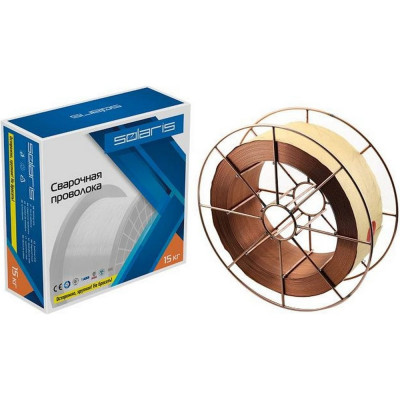 Проволока сварочная ER 70S-6 1 мм, 15 кг, омедненная SOLARIS WM-ER70S6-10S15