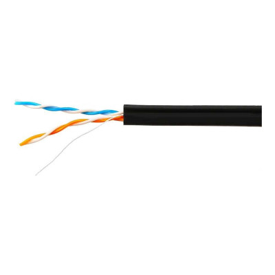Кабель SkyNet Light UTP outdoor 2x2x0.46, медный, FLUKE TEST, кат.5e, однож., 305м, box, черный, CSL-UTP-2-CU-OUT