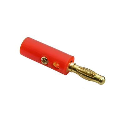 Штекер Banana Pro Legend GOLD красный, винтовое крепление, 4 мм PL2438