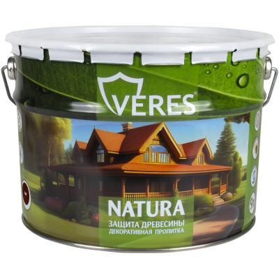 Декоративная пропитка для дерева VERES Natura полуматовая, 9 л, тик 262302