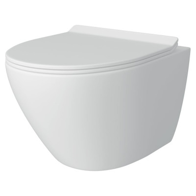 Подвесной унитаз Teymi Lina Pro безободковый, сиденье микролифт T40106 ЦБ-00268215