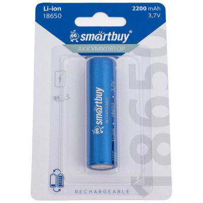 Аккумулятор Smartbuy li18650-2200 mah (10/100) SBBR-18650-1B2200
