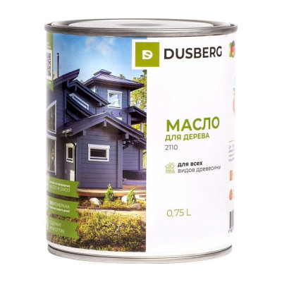 Масло для дерева Dusberg 2110 для фасадов, заборов, беседок и других вертикальных поверхностей из мягких и твердых пород древесины, 0.75 л, цвет 2050 орех 2110-750-Dus2050