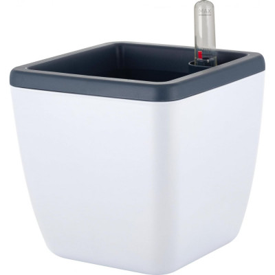 Квадратный горшок с автополивом INGREEN munchen 1.5л, с внутренней вставкой 0.85л, белоснежный жасмин IG622311048 264686