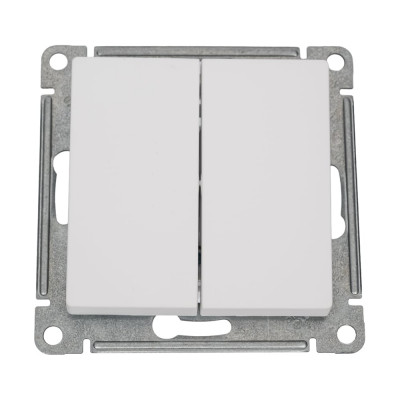 2-клавишный переключатель Systeme Electric Atlasdesign лотос сх.6/2, 10ах, механизм ATN001365