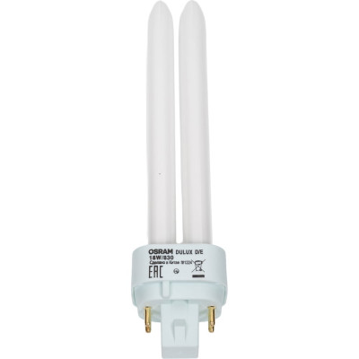 Люминесцентная компактная лампа DULUX D/E 18W/830 G24q-2 4050300327211 4099854122354