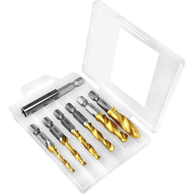 Набор сверло-метчик с титановым покрытием 7 предметов Vertextools 0089-7