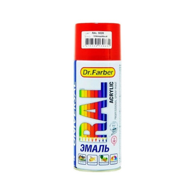Эмаль-аэрозоль MAV RAL 3020 транспортный красный Dr. Farber акриловая глянцевая 520 мл 250874