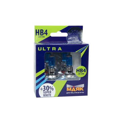 Автомобильная лампа МАЯК Super White +30% ULTRA 4630010934086 НB4, 12V, 65W, P22d 89006SW+30