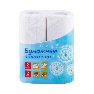 Бумажные полотенца в рулонах OfficeClean 2-слойные, 9.6 м/рулон, белые 249813