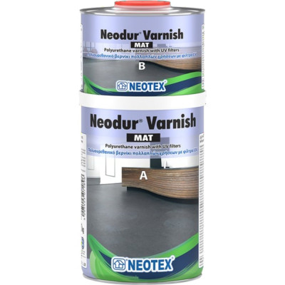 Полиуретановый УФ стойкий прозрачный матовый лак NEOTEX Neodur Varnish Mat A+В 5,2 кг 11873800