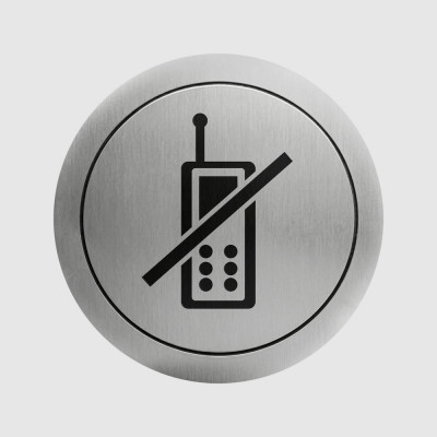 Табличка "Выключите звук телефонов" нержавеющая сталь матовый цвет Nofer 16733.2.S