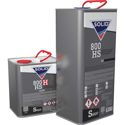 Двухкомпонентный прозрачный лак Solid 800 HS - (5000+2500мл) - 2K лак системы HS 2+1 (в комп. с отвердит.) 319.7500