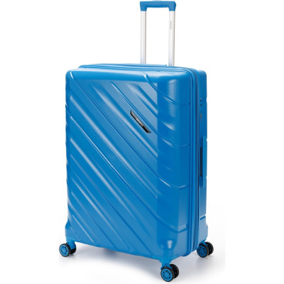 Чемодан Torber В Отпуск, синий, полипропилен, 54.5x33.5x79 см, 135 л T1908L-Blue