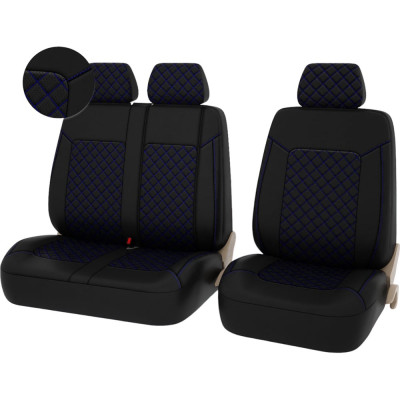 Чехлы PSV Elegant Next TRANSIT Черный Ромб синий отстрочка синяя ромб экокожа 136389