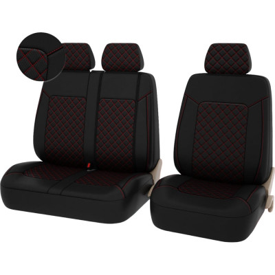 Чехлы PSV Elegant Next TRANSIT Черный Ромб красный отстрочка красная ромб экокожа 136390