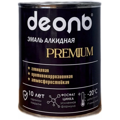 Алкидная эмаль с фосфатом цинка Деоль PREMIUM серая RAL 7046 глянцевая 0,75л 00032625